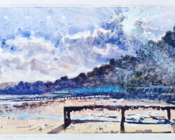coastal watercolour Norfolk coastal
